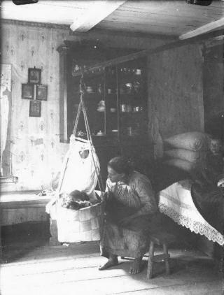  Внутренний вид избы. Беликов Александр Антонович.