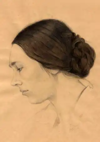 Portrait of Lydia Kititsyna by Anna Komelova. Paper, pastel. 1935