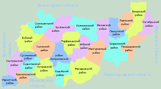 Карта-схема районов Костромской области