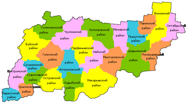 Историческая география Костромского края - Карты области и губернии