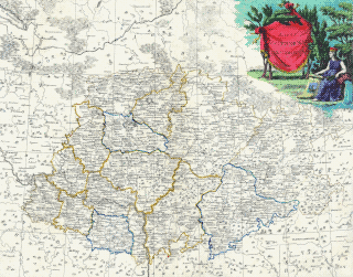 Карта Костромского наместничества (лист 13) из «Российского атласа из сорока четырех карт состоящего и на сорок на два наместничества Империю разделяющего» (1792).