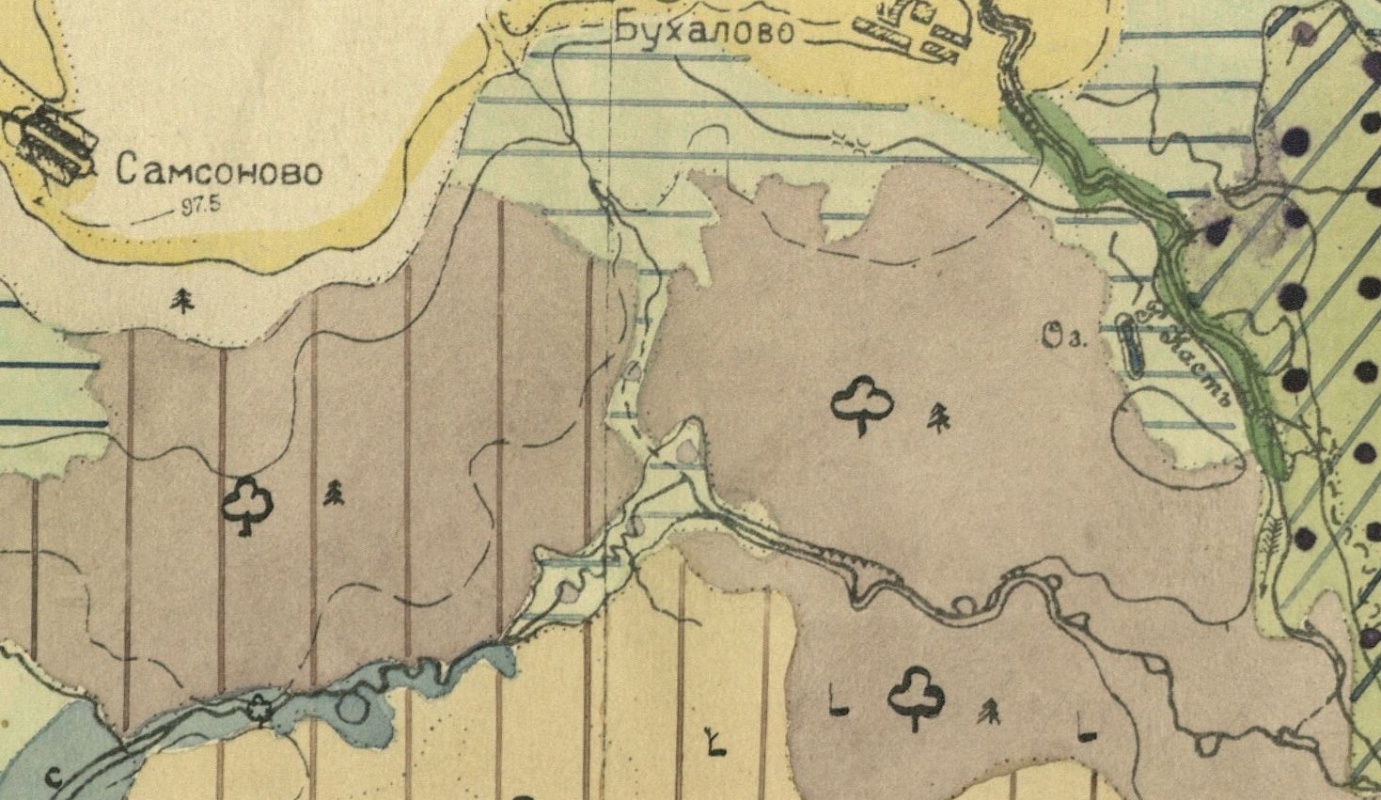  Фрагмент карты С.М. Тазьба вблизи слияния Вопши и Касти