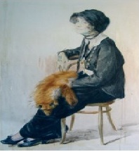 Касаткин Н. А. Женский портрет. 1916 год. Бумага на картоне, акварель.