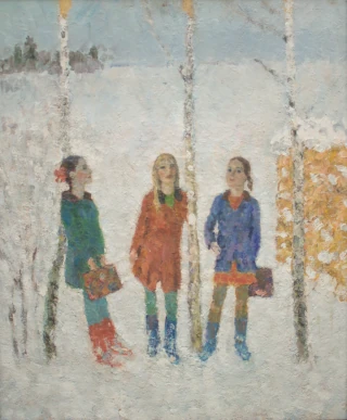  Групповой портрет школьниц. Russian artists