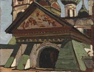   Из серии «Памятники русской старины» Дерево, масло. 31 х 40 Государственный музей Востока. Россия. Москва