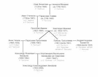 Pedigree chart of Alexander Zinoviev's ancestors